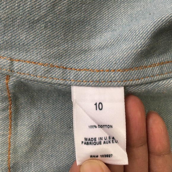 Marc Jacobs Women's One Button Cotton Denim Blazer jacket Sz 10 Long Sleeve - Picture 6 of 10